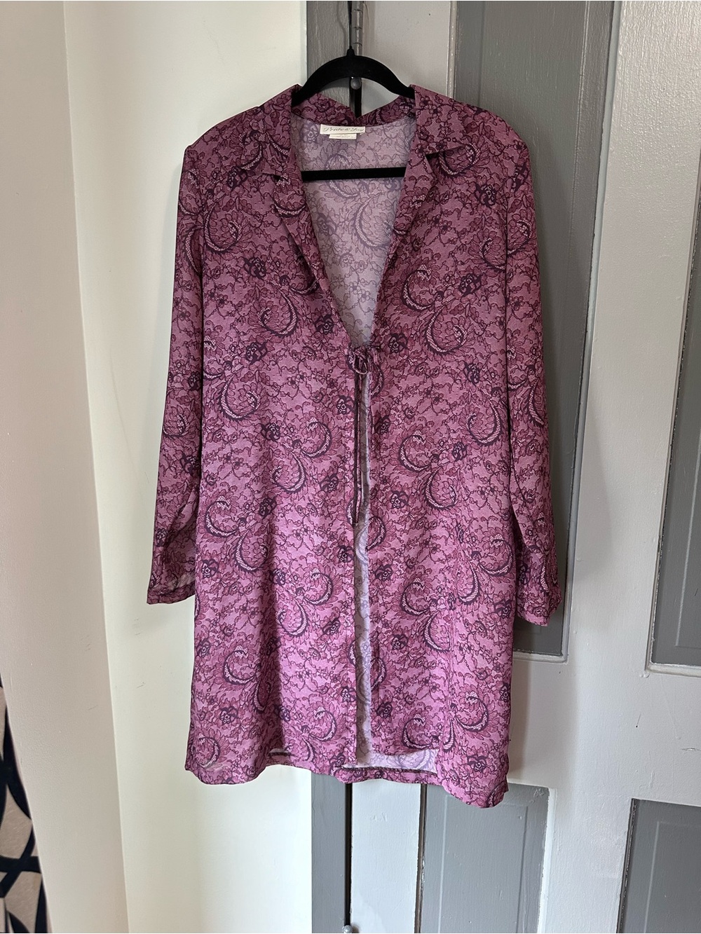 Vintage 80’s/90’s Pride and Joy Lightweight Paisley Open Front Duster - Pink